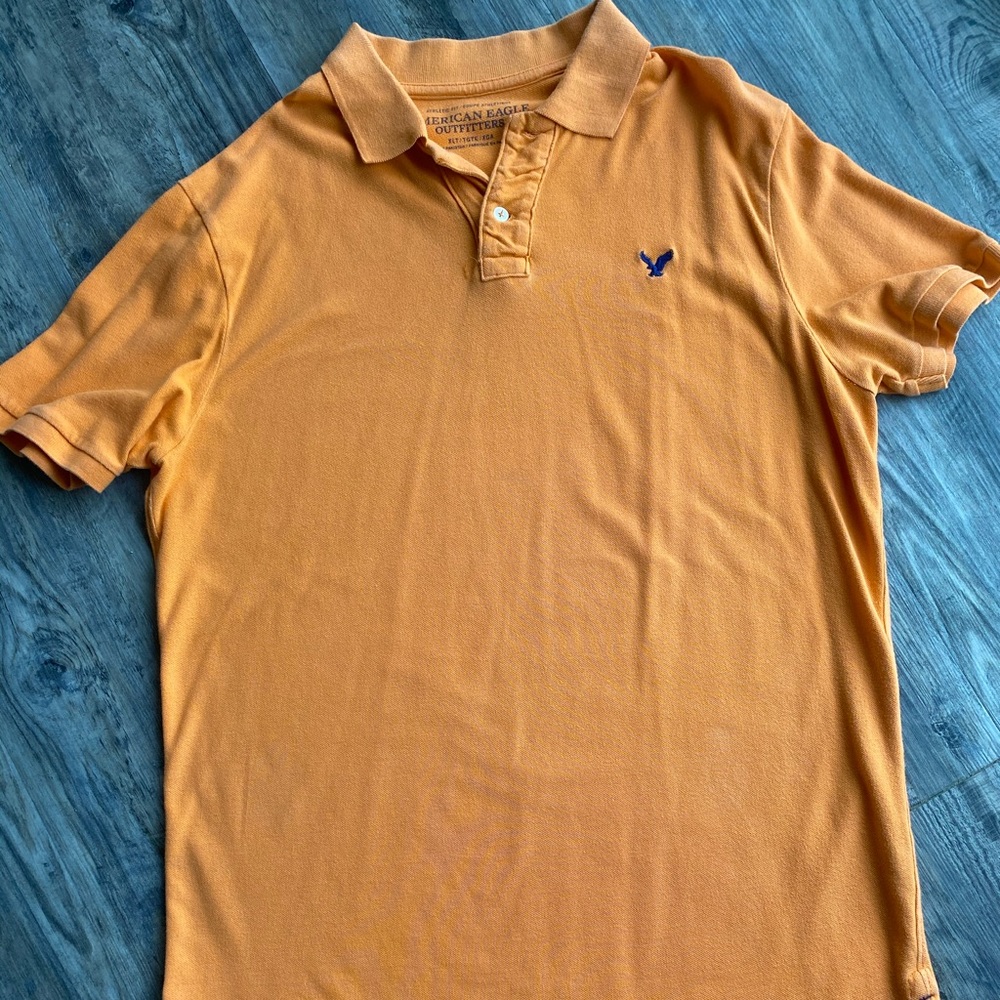 Orange American Eagle short sleeve polo